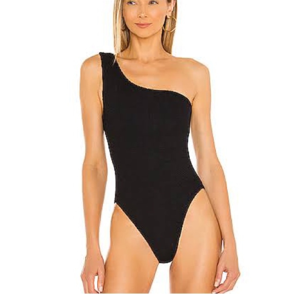Mikoh Swim One Shoulder Black Swimsuit XS